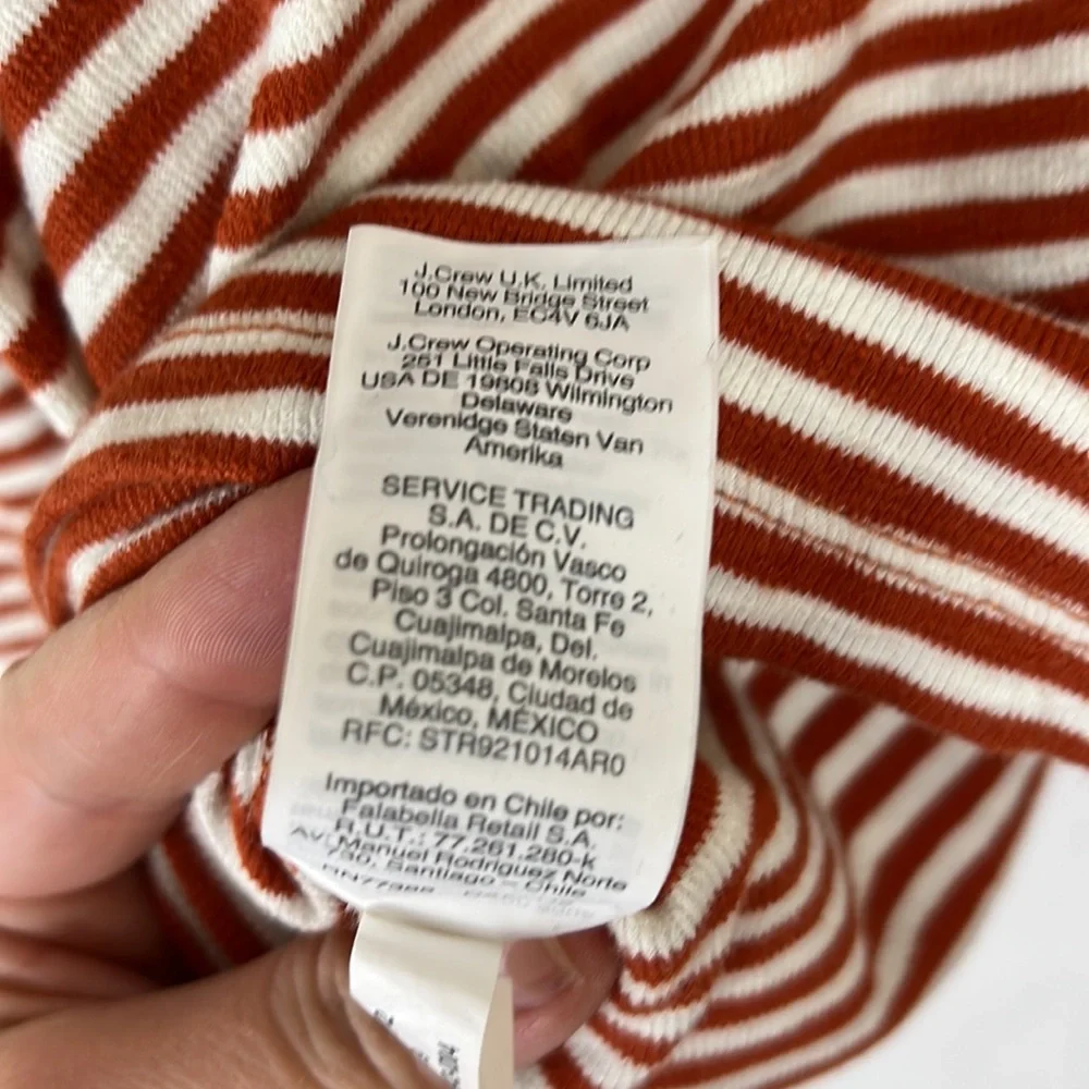 MADEWELL Long sleeve striped crew neck Maple Glow Baguette button cuffs S - Picture 9 of 9